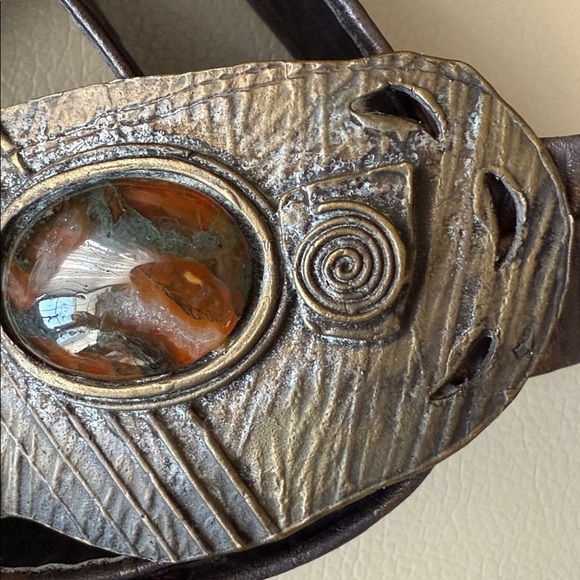 Nina Gelardi Womens Vintage 80s Signed Handmade Leather Belt - Picture 8 of 10